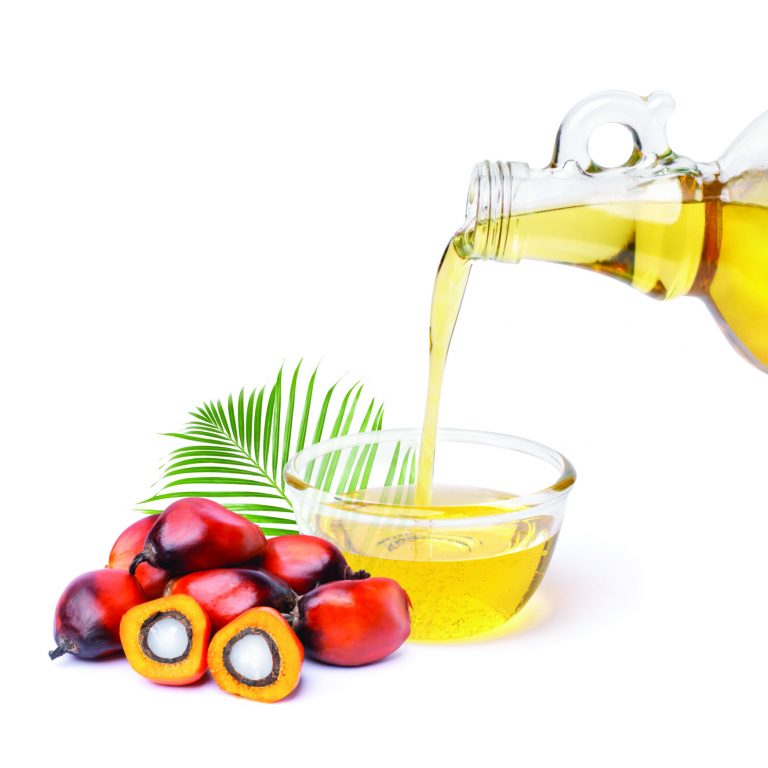 Closeup,Pouring,Palm,Oil,From,Bottle,To,Glass,Bowl,And