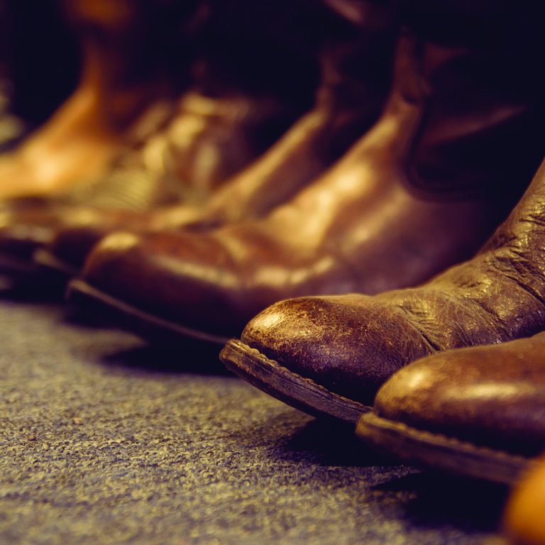 Brown,Vintage,Leather,Boots,Aligned,Selective,Focus