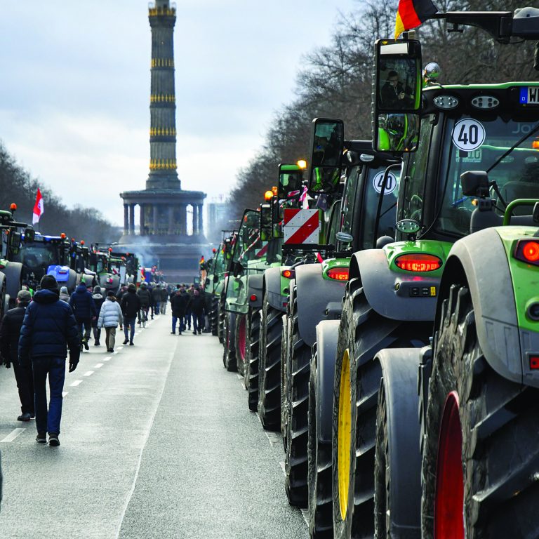 Berlin,germany,14th,January,2024.farmers,And,Truckers,Are,Protesting,At,The