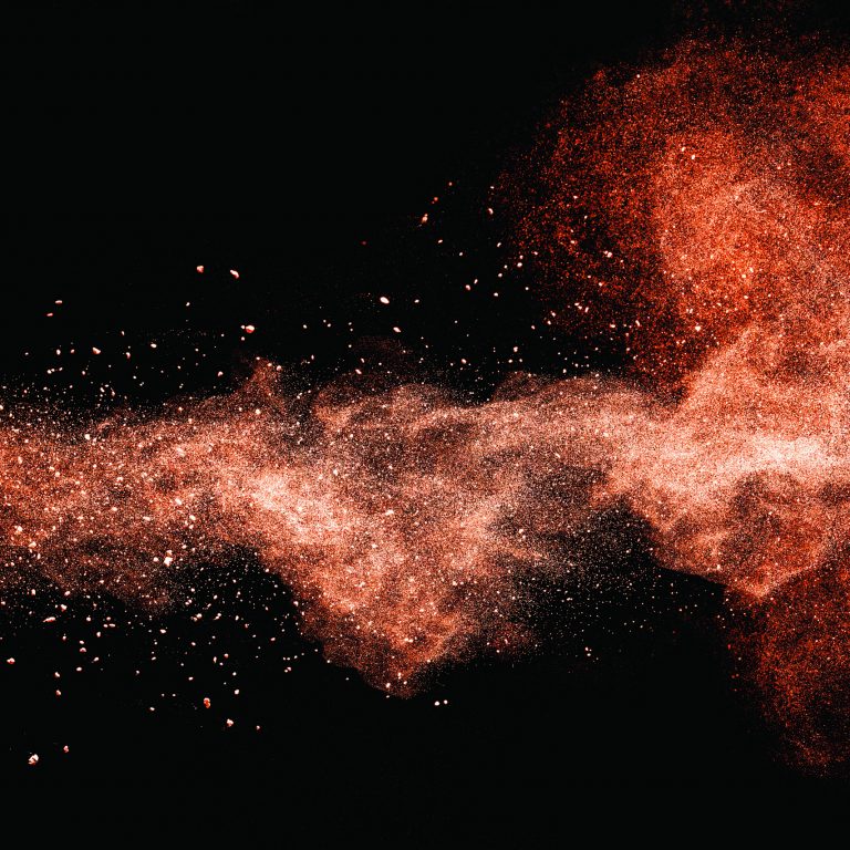 Abstract,Brown,Powder,Splatted,On,Black,Background